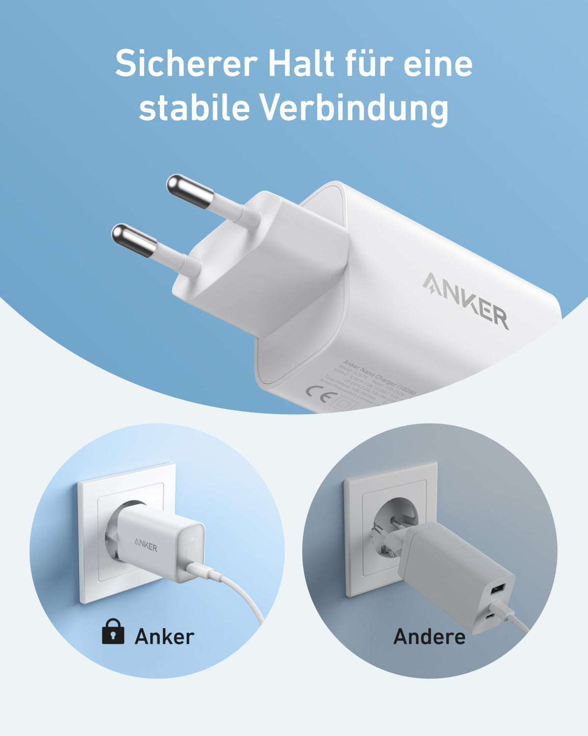 Anker Nano Ladegerät (100W) mit USB-C Kabel