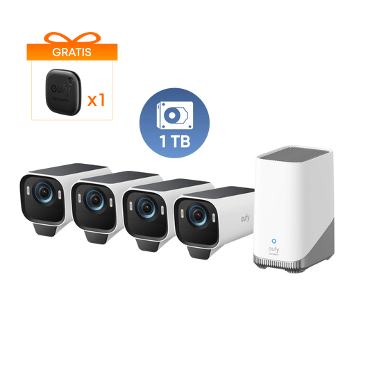 eufyCam S3 Pro 4‑Cam Kit und 1 TB Festplatte