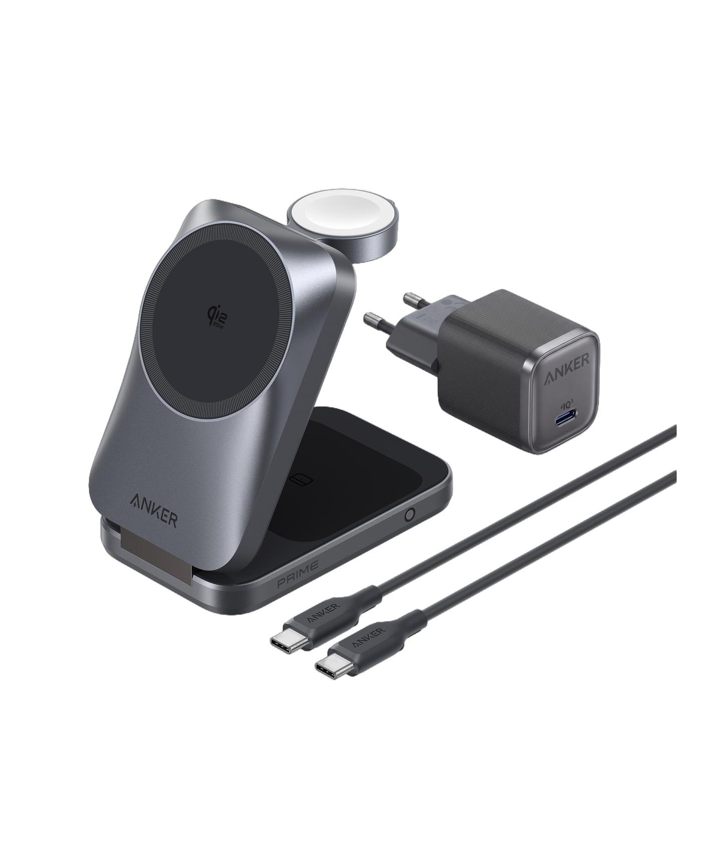 Anker Prime Kabellose Ladestation  (3-in-1, MagGo, AirCool, Faltbar)