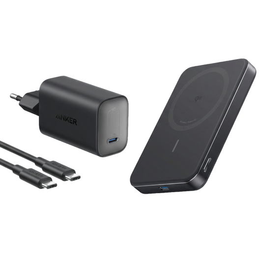 Anker Nano Ladegerät (100W) mit USB-C Kabel+Anker MagGo Powerbank (10.000mAh,Slim)